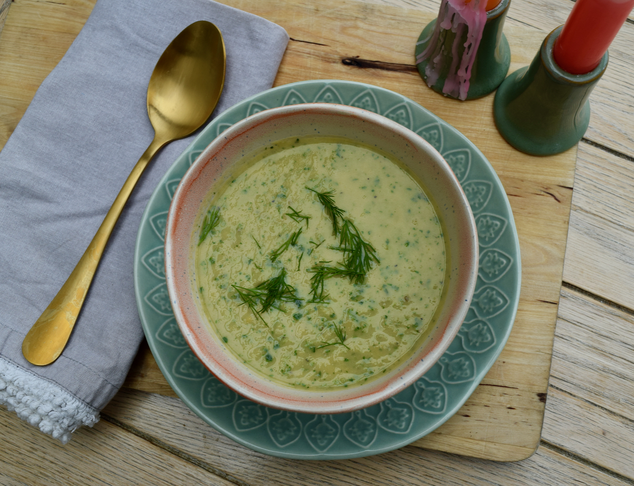 Leek, Sweet Potato and Watercress soup from Lucy Loves 