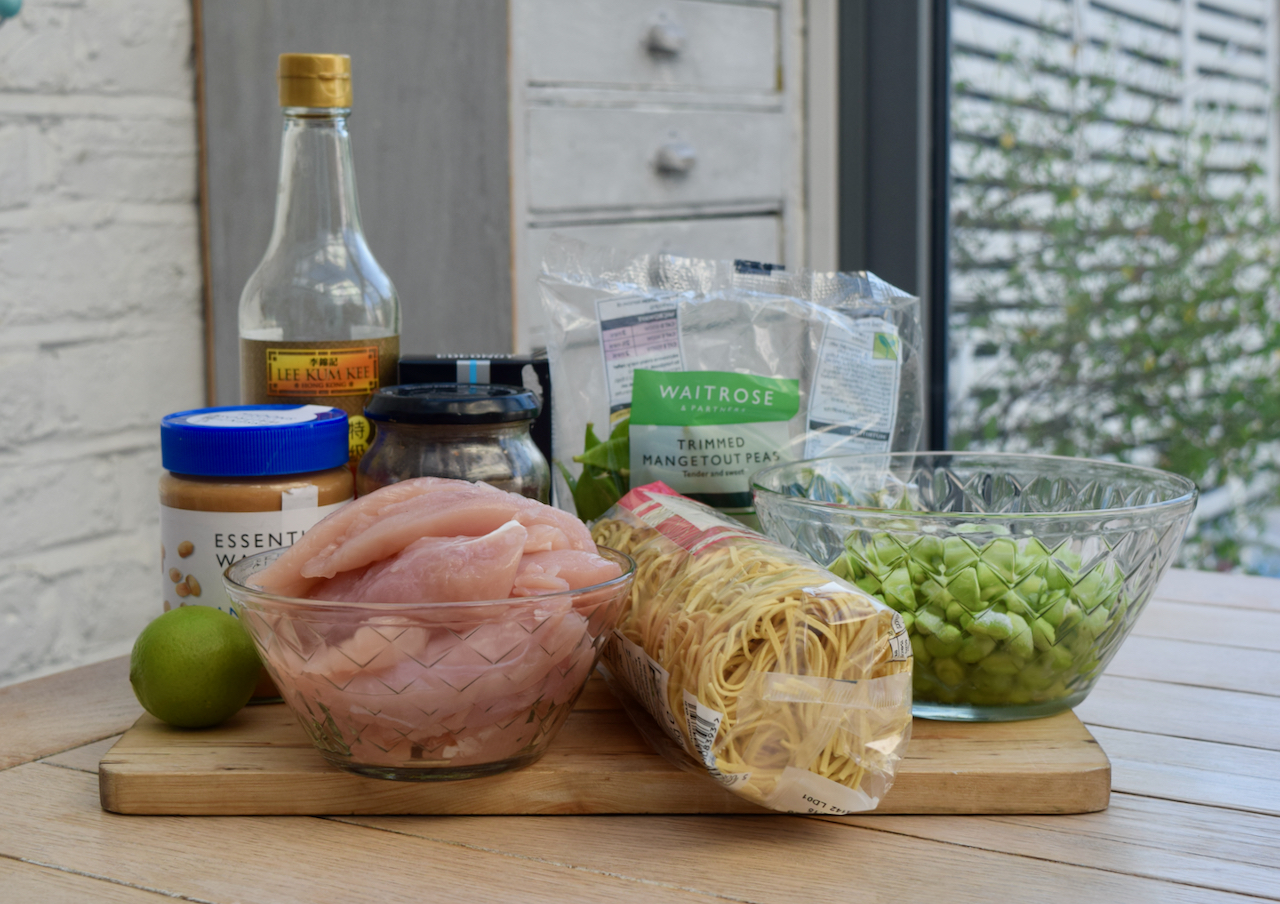 One Pot Chicken Satay Noodles recipe from Lucy Loves Food Blog