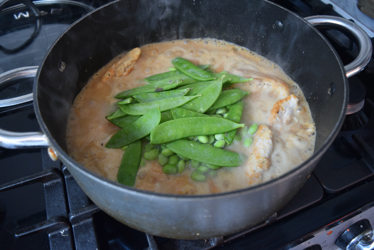 One Pot Chicken Satay Noodles recipe from Lucy Loves Food Blog