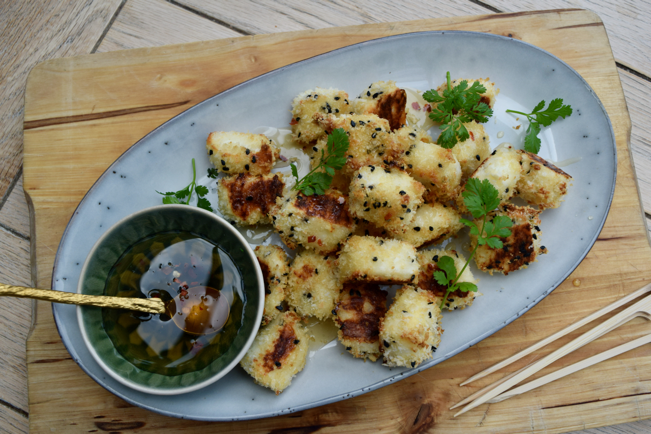 Oven Baked Halloumi with Hot Honey from Lucy Loves Food Blog