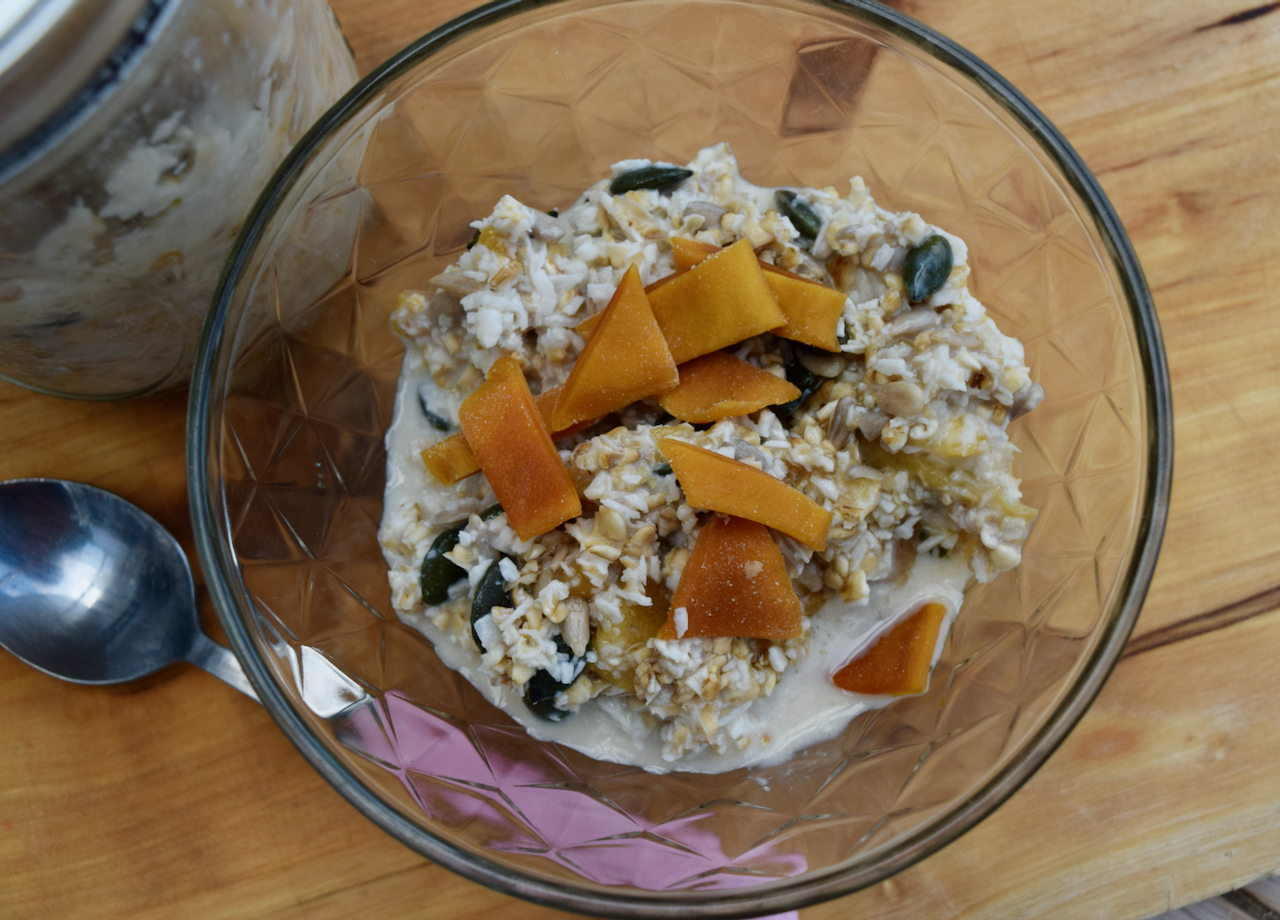 Mango Coconut Overnight Oats recipe from Lucy Loves Food Blog