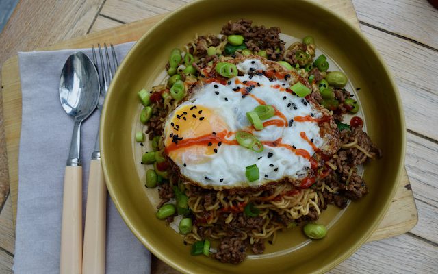 Quick Minced Beef Ramen